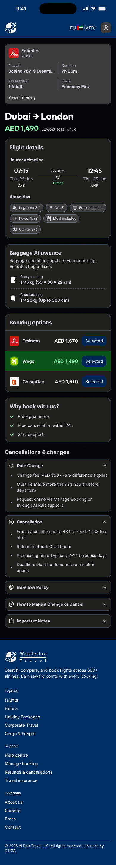 Pre-booking Mobile Dark